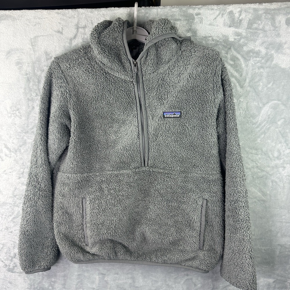 Patagonia Los Gatos Sherpa Fleece Pullover Hoodie Gray Size Womens Medium